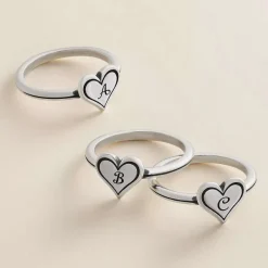 James Avery Artisan Jewelry Rings-Delicate Heart Initial Ring
