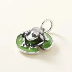 James Avery Artisan Jewelry Charms-Enamel Frog On Lily Pad Charm