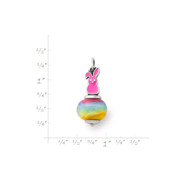 James Avery Artisan Jewelry Charms-Enamel Sweet Bunny Art Glass Charm