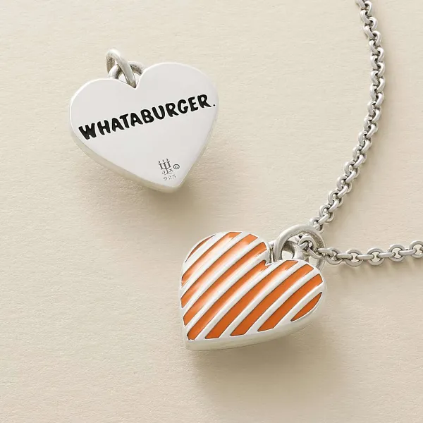 James Avery Artisan Jewelry Charms-Enamel "Whataburger®" Heart Charm