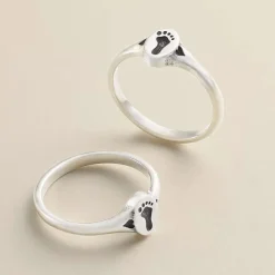 James Avery Artisan Jewelry Rings-Footprint And Hearts Ring