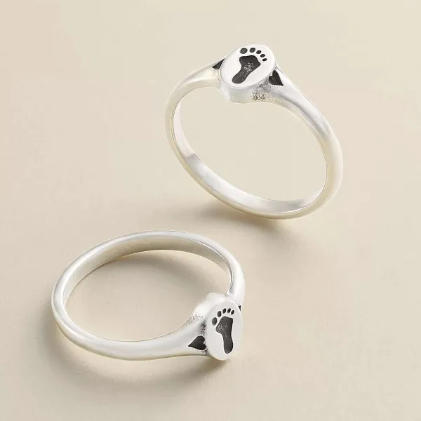 James Avery Artisan Jewelry Rings-Footprint And Hearts Ring
