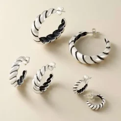 James Avery Artisan Jewelry Earrings-Half Twist Hoops