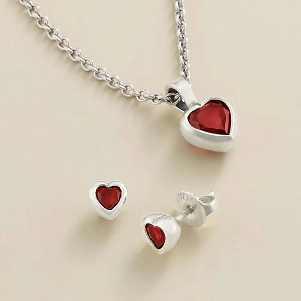 James Avery Artisan Jewelry Earrings-Heart Gemstone Studs