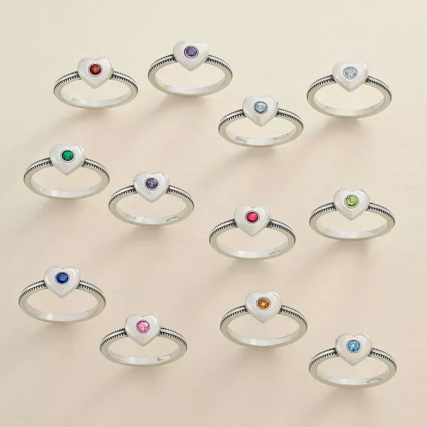 James Avery Artisan Jewelry Rings-Keepsake Heart Birthstone Ring