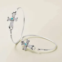James Avery Artisan Jewelry Bracelets-Mission Cross Hook-On Bracelet With Turquoise