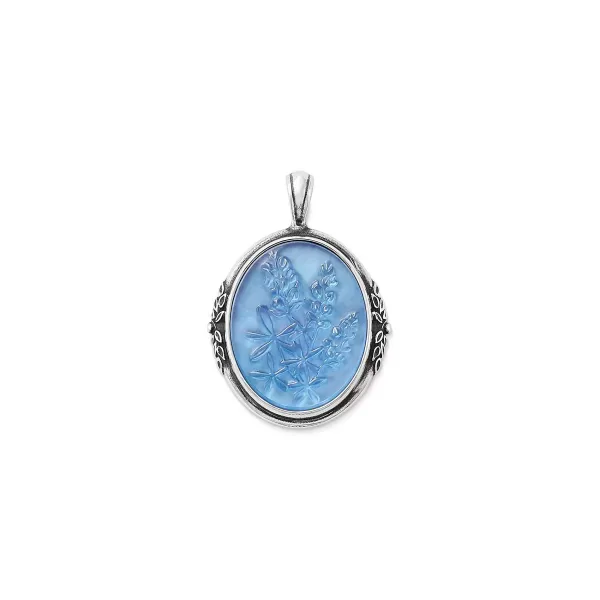 James Avery Artisan Jewelry Pendants-Sculpted Bluebonnet Layered Gemstone Pendant