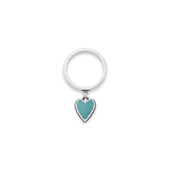 James Avery Artisan Jewelry Rings-Small Enamel Heart Charm Dangle Ring