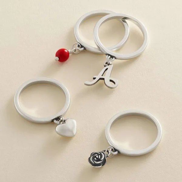 James Avery Artisan Jewelry Rings-Small Script Initial Charm Dangle Ring