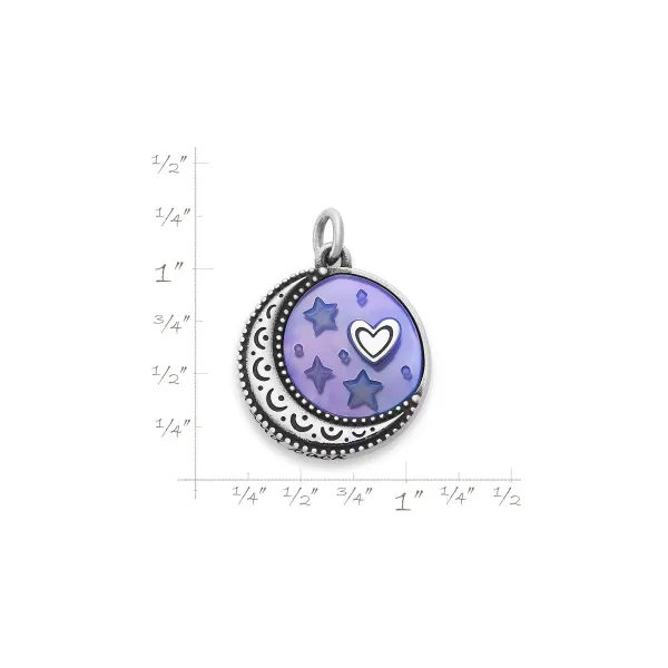 James Avery Artisan Jewelry Charms-To The Moon And Back Sculpted Layered Gemstone Pendant