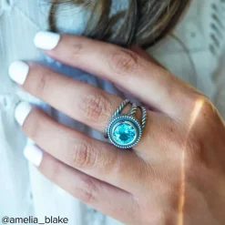 James Avery Artisan Jewelry Rings-Twisted Wire Gemstone Ring